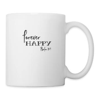 Christian Design Forever Happy Psaume 28 Verset 7 - Mug blanc - blanc - Droite