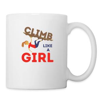 Vintage Climb Like A Girl - Rock Climbing Girl - Mug - white - Right