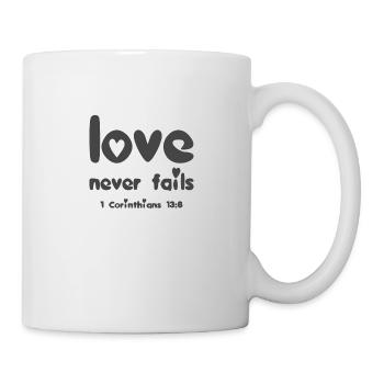 L’amour du design chrétien n’échoue jamais 1 Corinthiens - Mug blanc - blanc - Droite