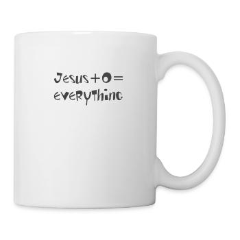 Christliches Design Jesus plus 0 ist gleich alles - Tasse - Weiß - Rechts