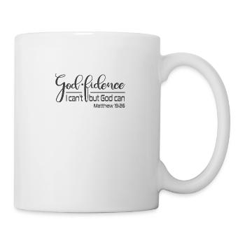 Christian Design Gott-Treue Ich kann nicht, aber Gott kann - Tasse - Weiß - Rechts