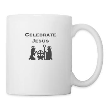 Christliches Weihnachtsdesign Feiern Sie Jesus - Tasse - Weiß - Rechts