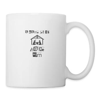 Christliches Weihnachtsdesign o Komm lass Uns Ihn anbeten - Tasse - Weiß - Rechts