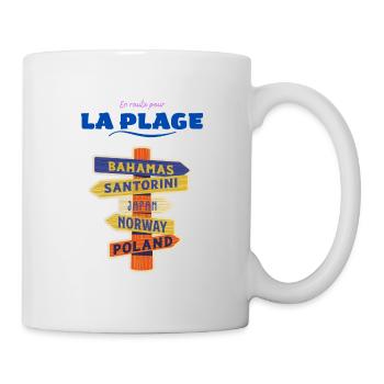 En route pour la plage - Mug blanc - blanc - Droite