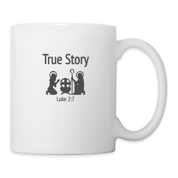 Christian Christmas Design True Story Luke 2 - Mug - white - Right