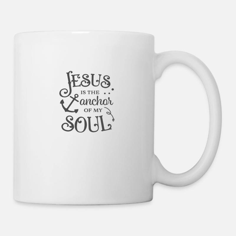 Le dessein chrétien Jésus est l’ancre de mon âme - Mug blanc - blanc