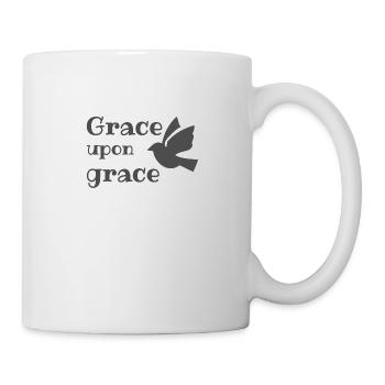 Christian Design Grace Upon Grace with Dove - Mug - white - Right