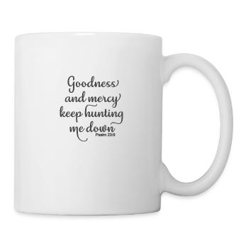 Conception chrétienne La bonté et la miséricorde continuent à chasser - Mug blanc - blanc - Droite