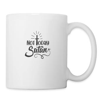 Christian Design Not Today Satan - Mug - white - Right