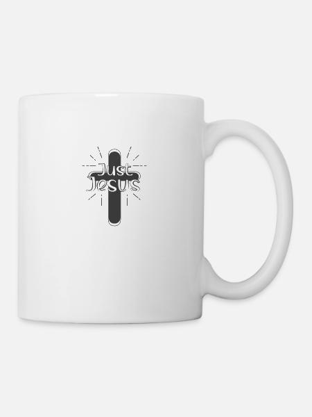 Christian Design Just Jesus mit einem Kreuz in der - Tasse - Weiß