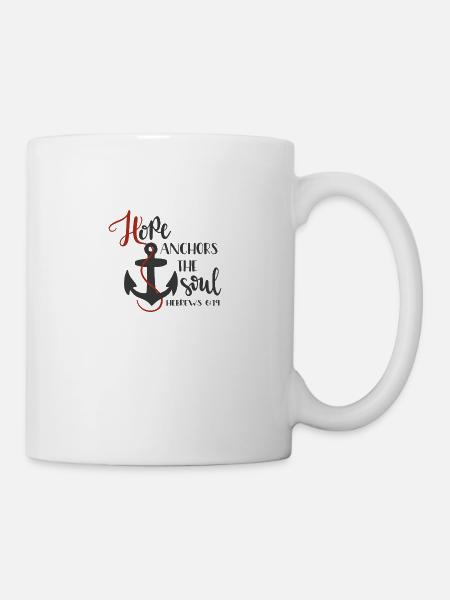 Christian Design Hope verankert die Seele - Tasse - Weiß