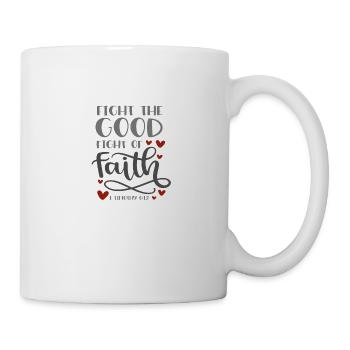 Christian Design Good fight of Faith - Mug - white - Right