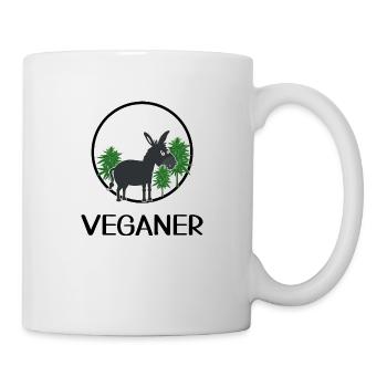 Esel lebt Vegan Ganja-Esel smooth für Grünes - Tasse - Weiß - Rechts