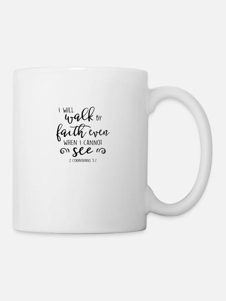 Christliches Design im Glauben wandelt - Tasse - Weiß