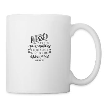 Christian Design bénis soient les artisans de paix - Mug blanc - blanc - Droite