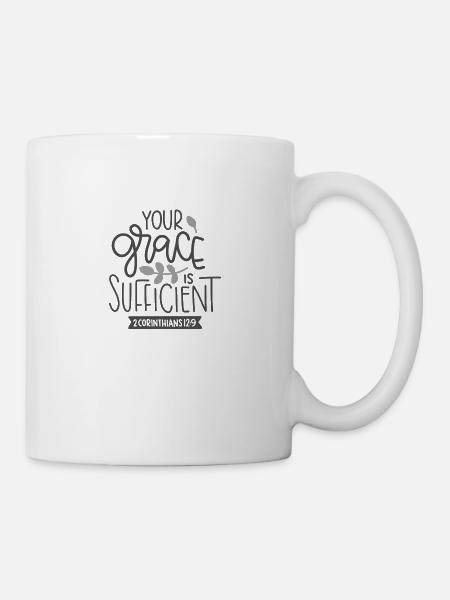 Christliches Design Deine Gnade ist ausreichend - Tasse - Weiß