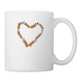 Zigaretten Herz - Tasse - Weiß - Rechts