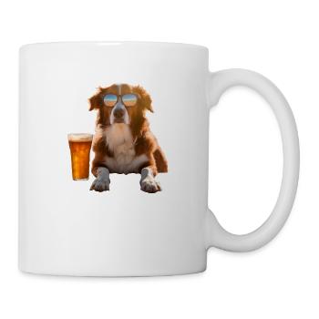 Dog days, summer, dog on the beach - Mug - white - Right