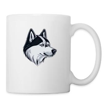 Siberian Husky as Logo Edition dans les tons de gris - Mug blanc - blanc - Droite