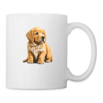 Cute puppy / puppy Golden Retriever - Mug - white - Right