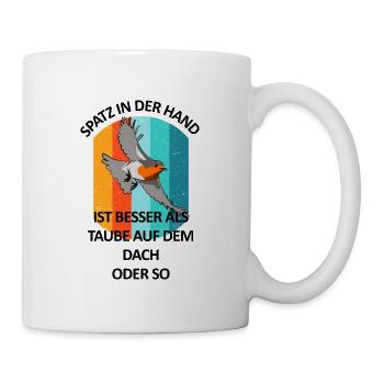 Vogelbeobachtung Vögel Beobachten Birding Vogel - Tasse - Weiß - Rechts