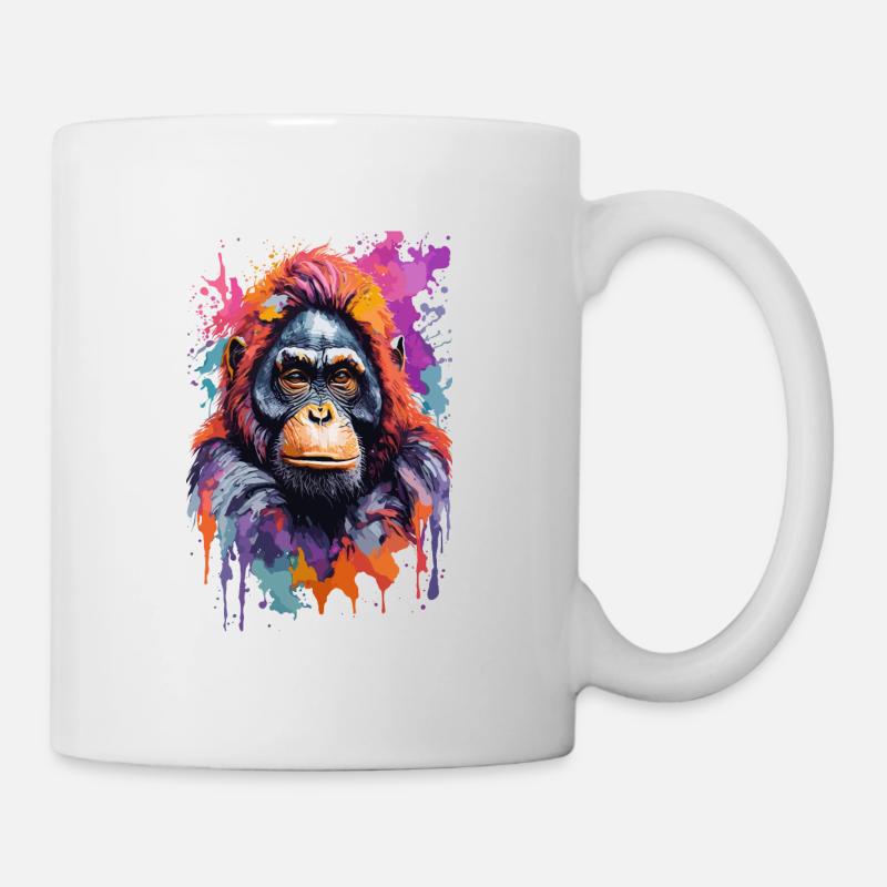 Monkey Colorful Cool Palette Color - Mug - white