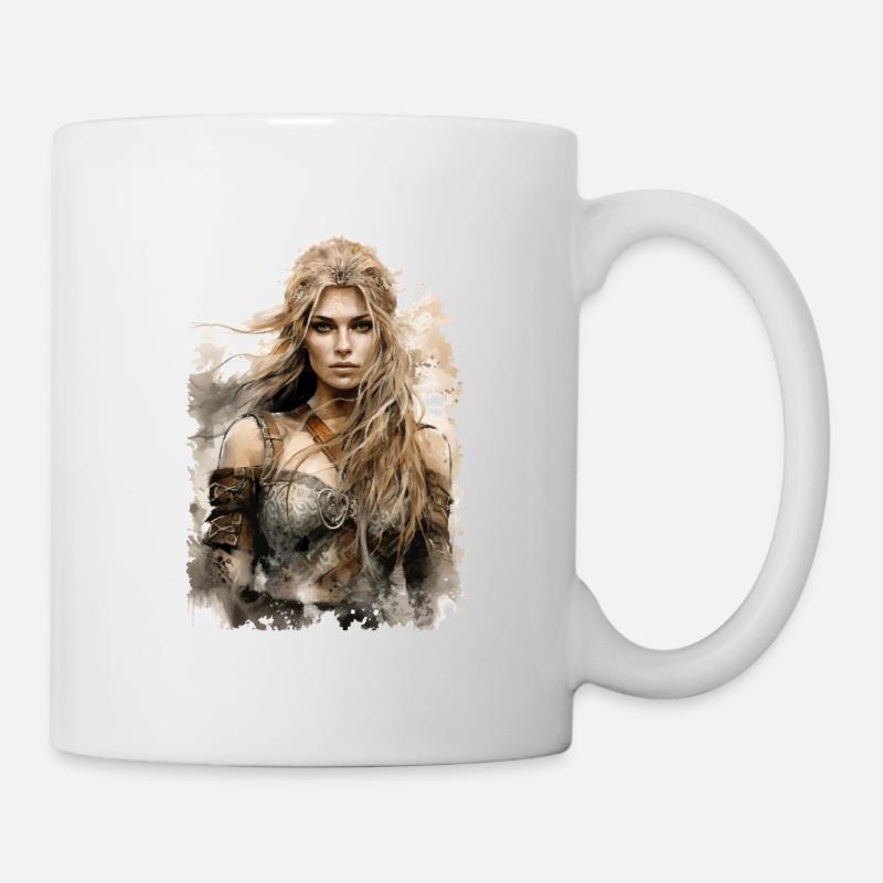Conception de Viking Shield Maiden pour les fans de Viking - Mug blanc - blanc