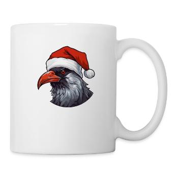 Krähe Rabe Weihnachten Tier Kopf - Tasse - Weiß - Rechts