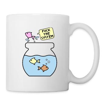Fuck The System Fish Drôles D’animaux - Mug blanc - blanc - Droite