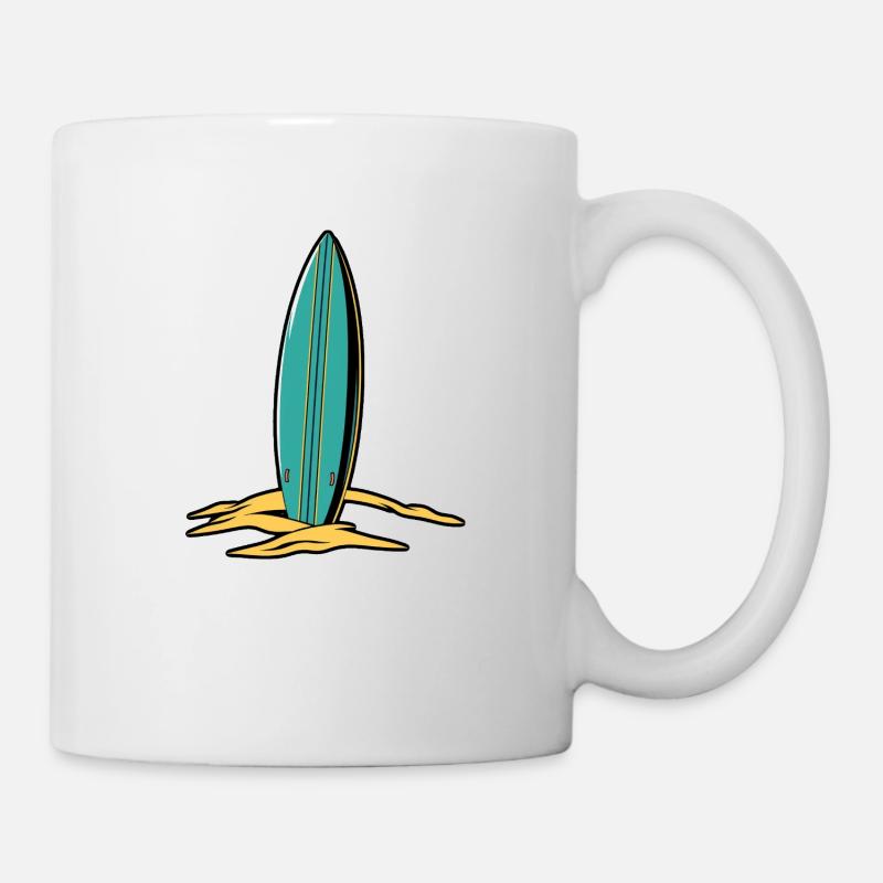 Retro Surfboard – Classic Beach Vibes - Tasse - Weiß