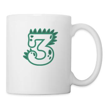 Zahl 3 - Tasse - Weiß - Rechts