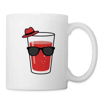 Cocktail with hat and sunglasses - Mug - white - Right