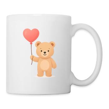 Zarter Bär mit Herzballon - Tasse - Weiß - Rechts