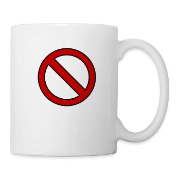Verboten Schild Geschenk Idee - Tasse - Weiß - Rechts