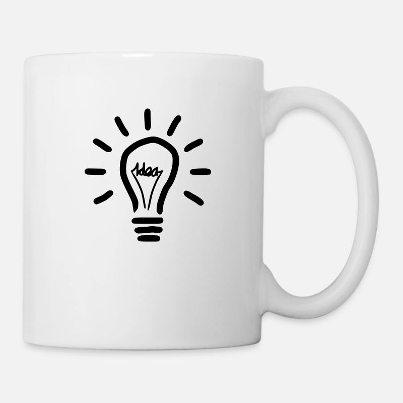 Light Bulb Idea Wire Font - Mug - white
