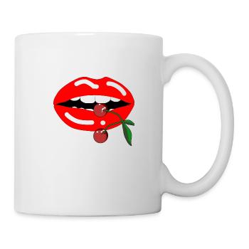 Mund Kirsche - Tasse - Weiß - Rechts