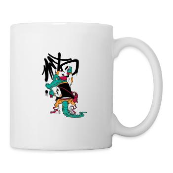 Lustiger graffiti Krokodil - Tasse - Weiß - Rechts