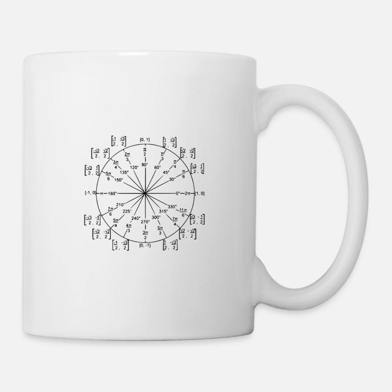 trigonométrie (cercle unique) - Mug blanc - blanc