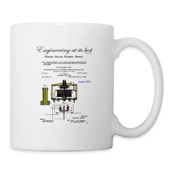 Nikola Tesla /electric arc Lamp, colored - Tasse - Weiß - Rechts
