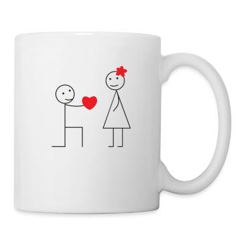 personnage baton coeur - Mug blanc - blanc - Droite