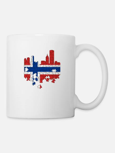 Norvège Drapeau de la Scandinavie Drapeau norvégien - Mug blanc - blanc