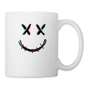 Reißverschluss Mund - Tasse - Weiß - Rechts