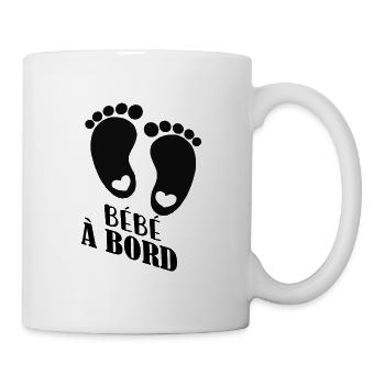 bébé à bord (pied) - Mug blanc - blanc - Droite