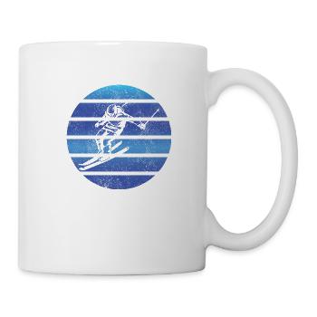 Ski fahren Retro Skier Ski Skifahren Skifahrer - Tasse - Weiß - Rechts