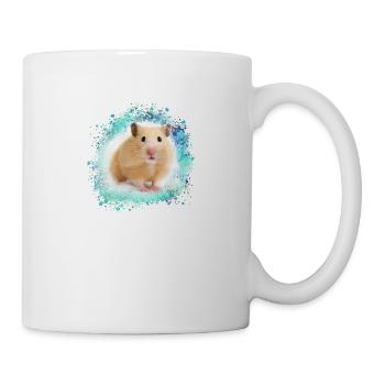 hamster, graffiti, peinture, vert, bleu - Mug blanc - blanc - Droite