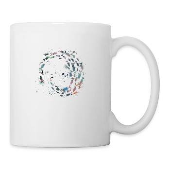flock of fish,fish,painting,colorful,graffiti,colorful - Mug - white - Right