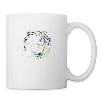 flock of fish,fish,painting,colorful,graffiti - Mug - white - Right