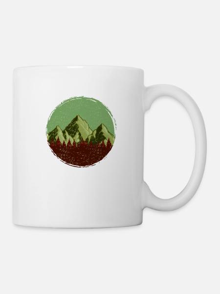 Berge Wald Symbol - Tasse - Weiß