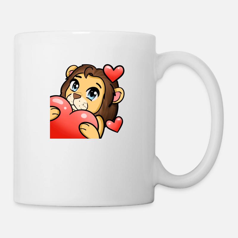 Herz Löwe - Tasse - Weiß