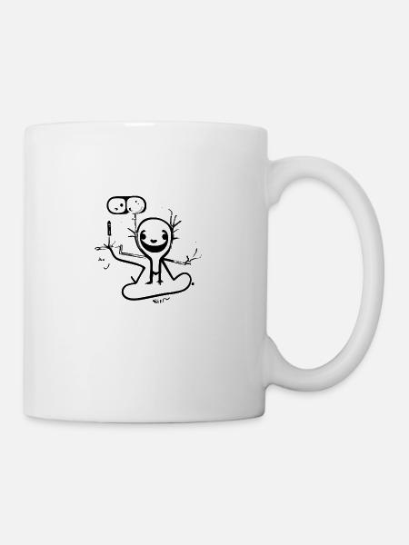 Strichmännchen seltsam - Tasse - Weiß